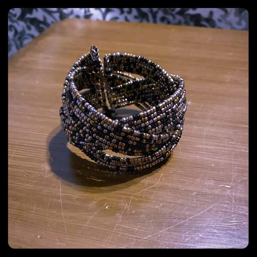 Beaded cuff bracelet